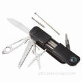 Multifunction pocket knife, with compass and LED light